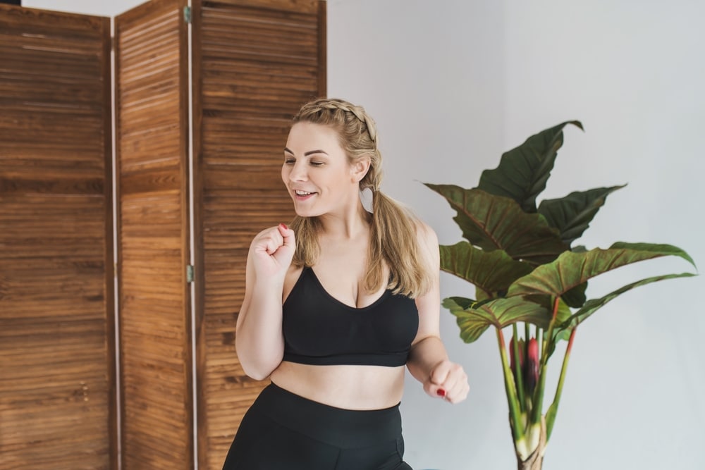 Happy,Plus,Size,Woman,In,A,Black,Sports,Top,And Tirzepatide in Silver Spring