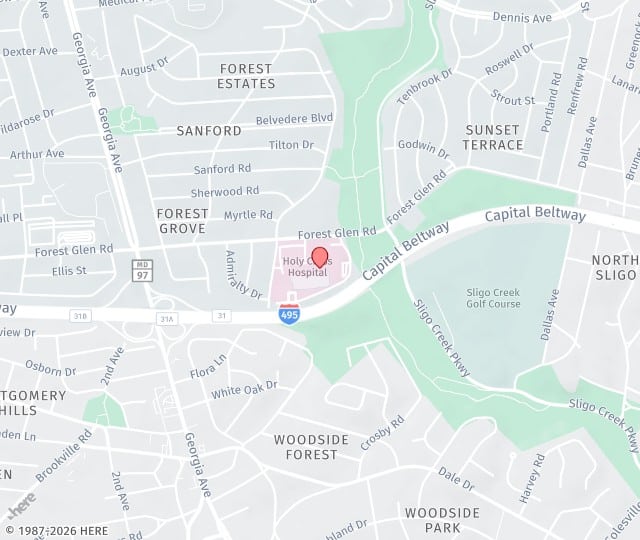 Location Map: 1400 Forest Glen Road, Suite 335 Silver Spring, Maryland 20910